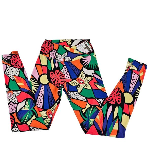 No Boundaries Crossover Sueded Tropical Print Ankle Leggings - Size Large NWT - Picture 16 of 16